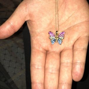 Rainbow butterfly necklace